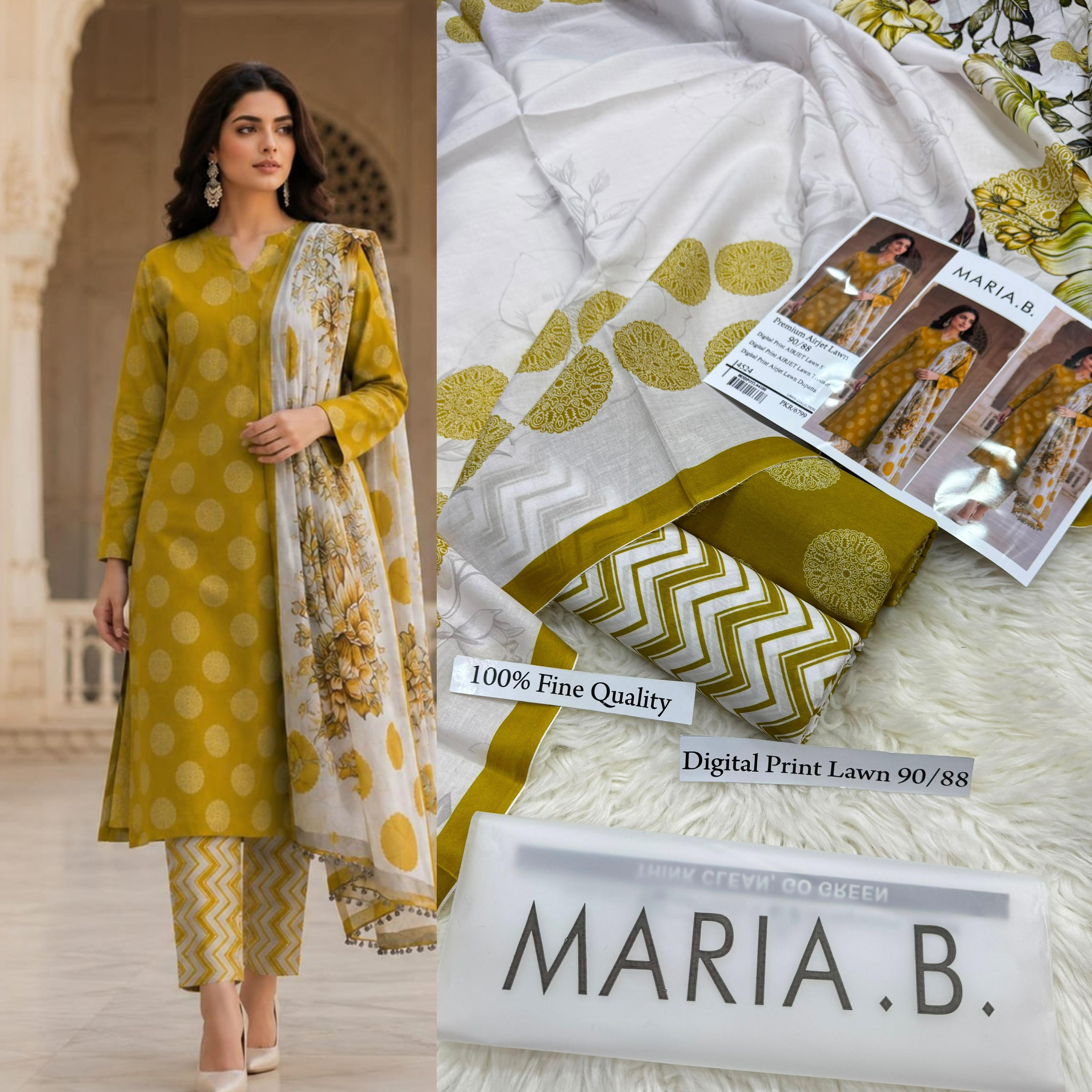 MARIA B Premium Digital Print Airjet 3 pc Lawn
