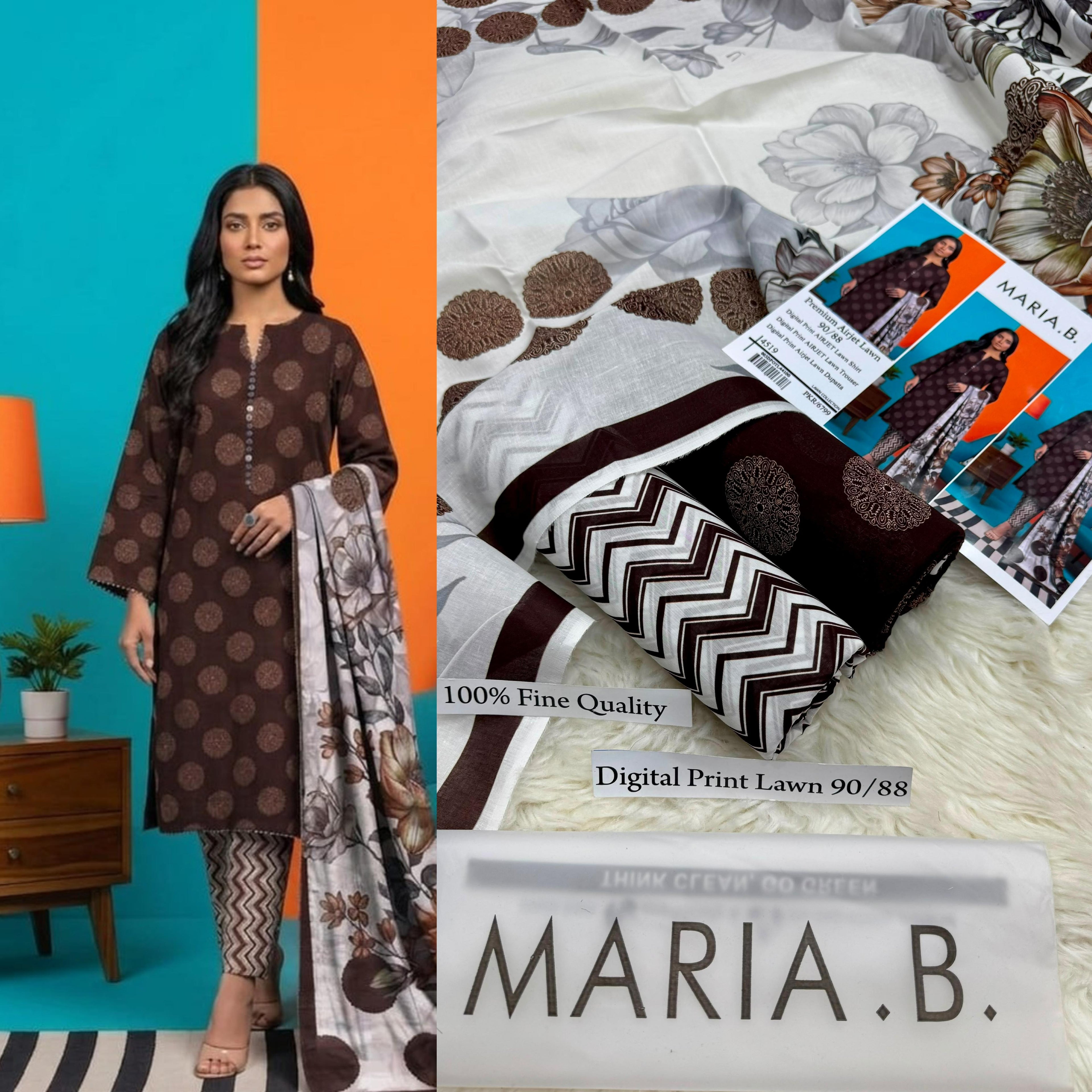 MARIA B Premium Digital Print Airjet 3 pc Lawn