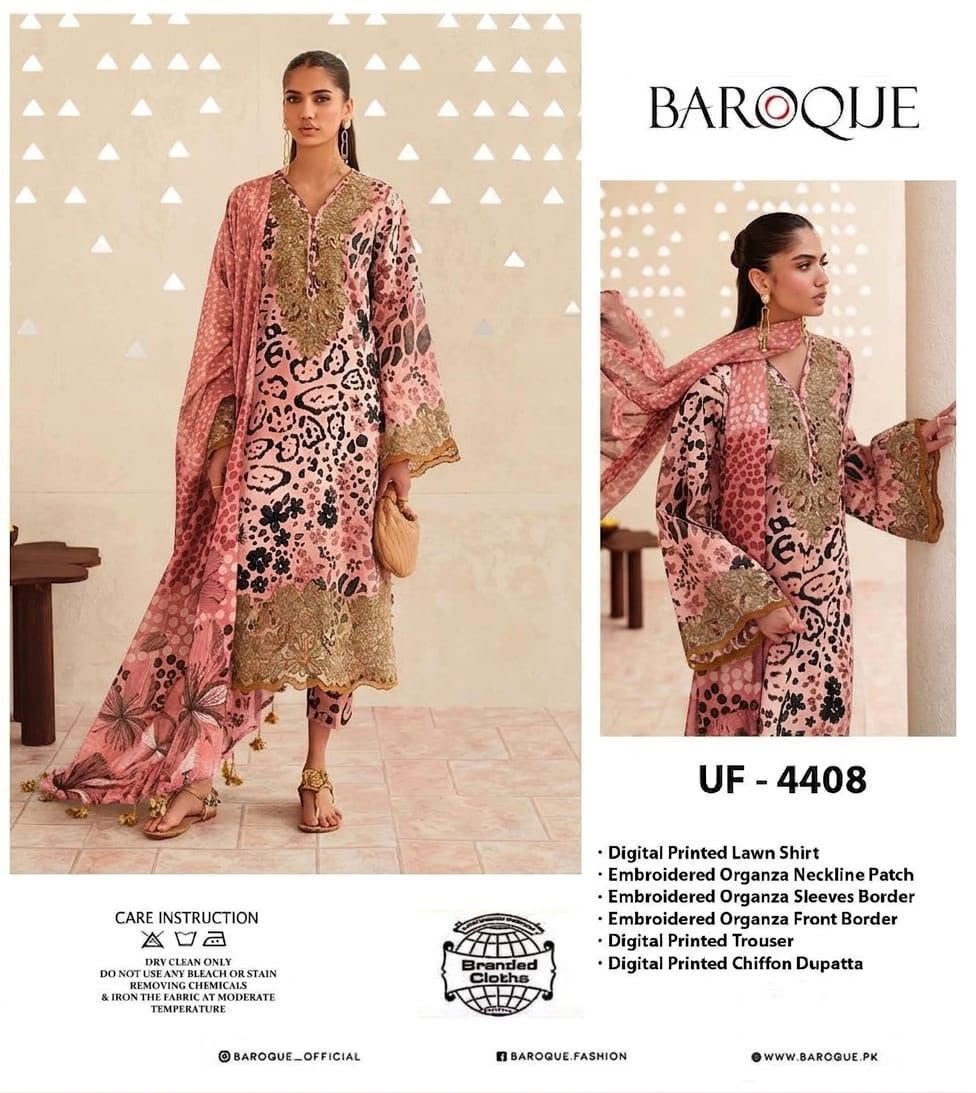 BAROQUE  3 PIECE EMBROIDERY SUIT