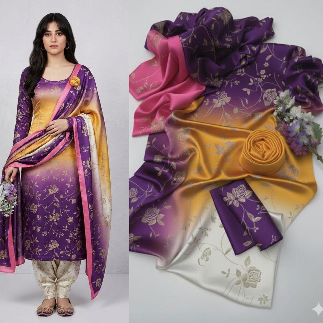 LULUSAR Tie & Dye Digital Print Shamooz Silk Collection
