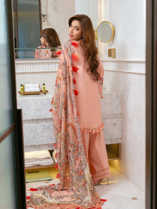 (JADE) 3 piece embroidery lawn