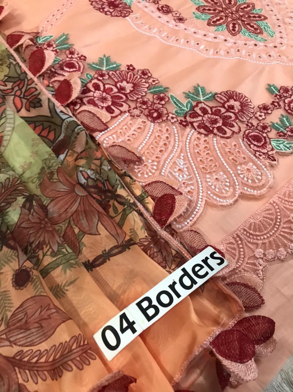 (JADE) 3 piece embroidery lawn