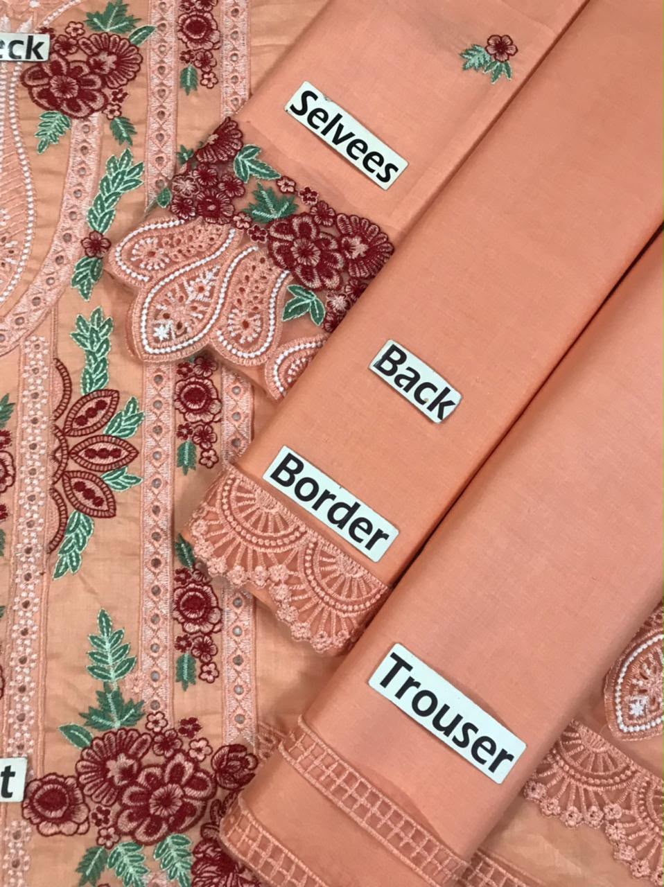 (JADE) 3 piece embroidery lawn