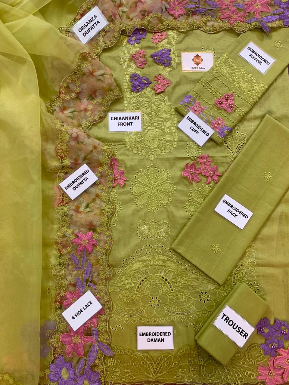 ELAF – Chikankari Unstitched 3-Piece Suit