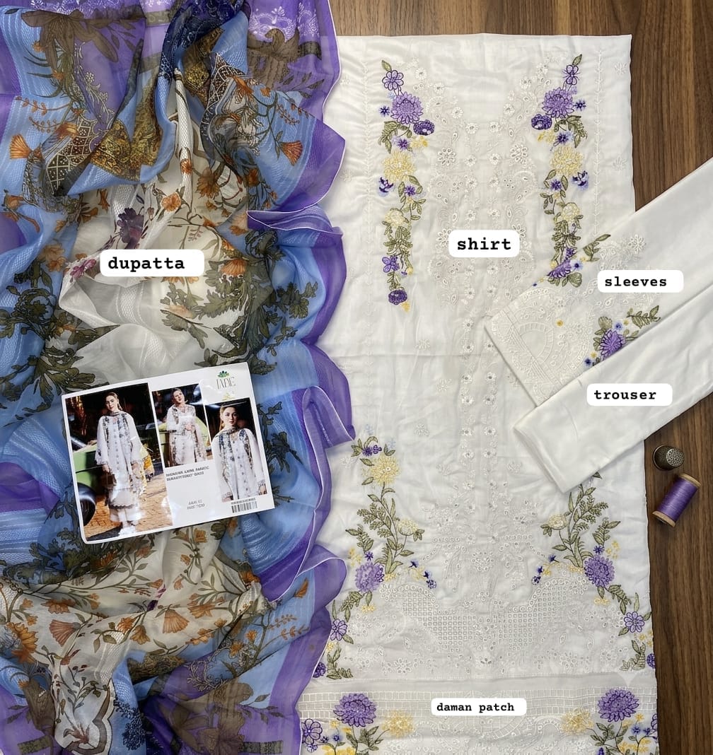 JADE – Luxury Chikankari 3 PIECE Lawn