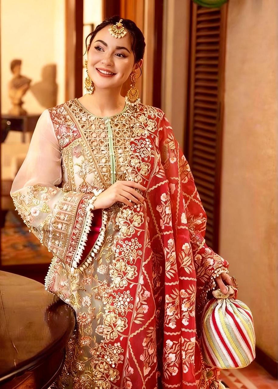 CRIMSON – Luxury Organza Collection Unstitched 3-Piece Suit