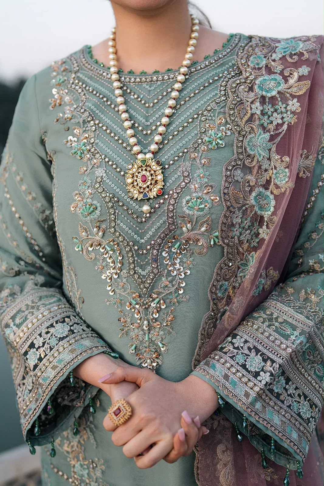 IMROZIA – Luxury Chiffon/Net Unstitched 3-Piece Suit