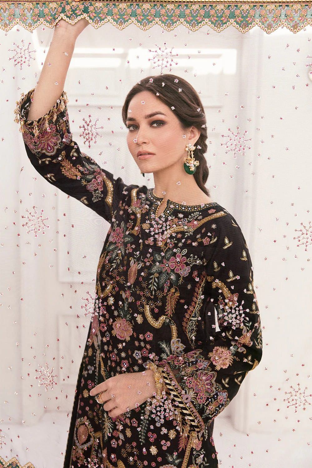 Baroque – Heavy Embroidered Formal Bridal Collection (Black)