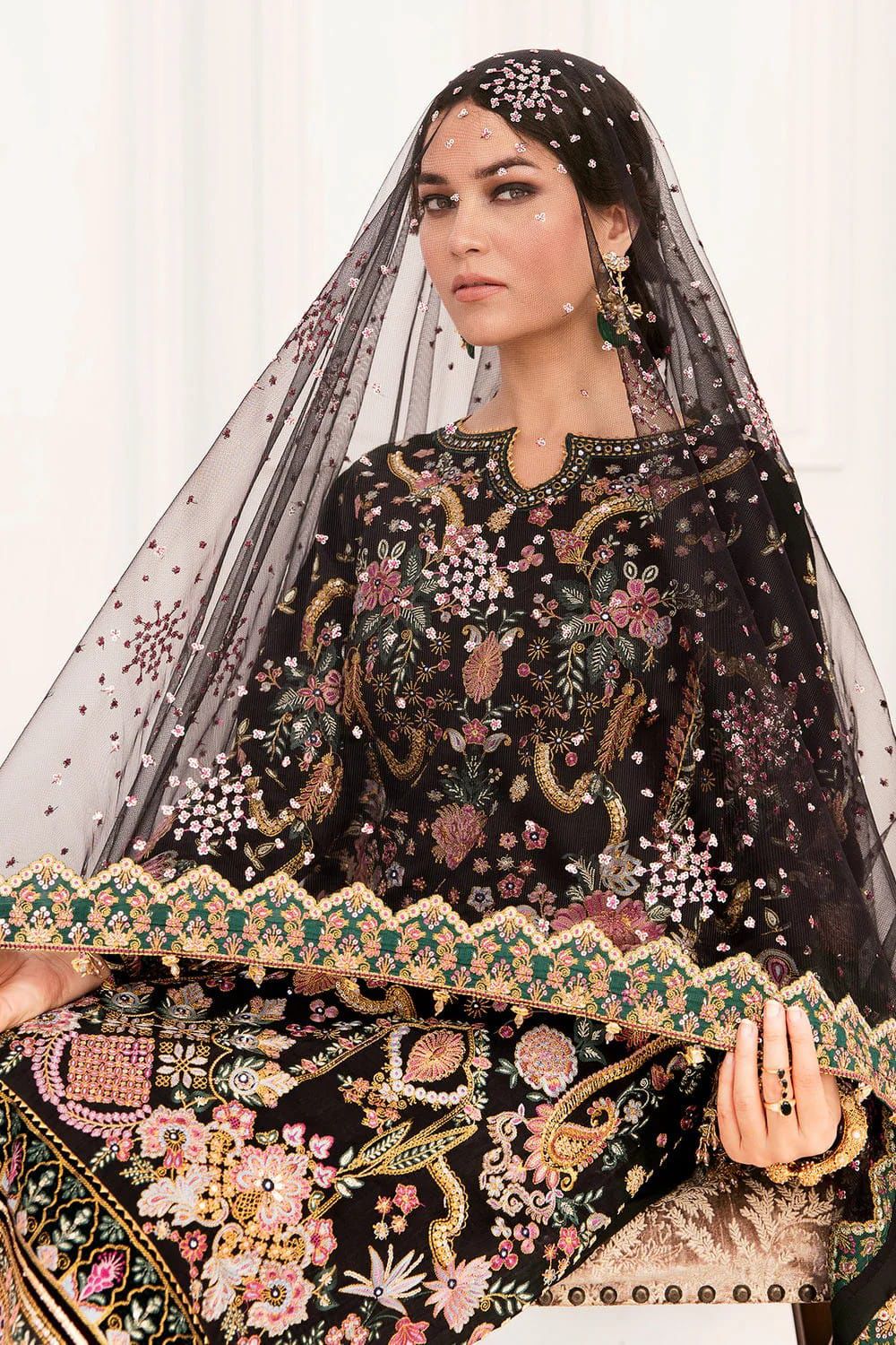 Baroque – Heavy Embroidered Formal Bridal Collection (Black)