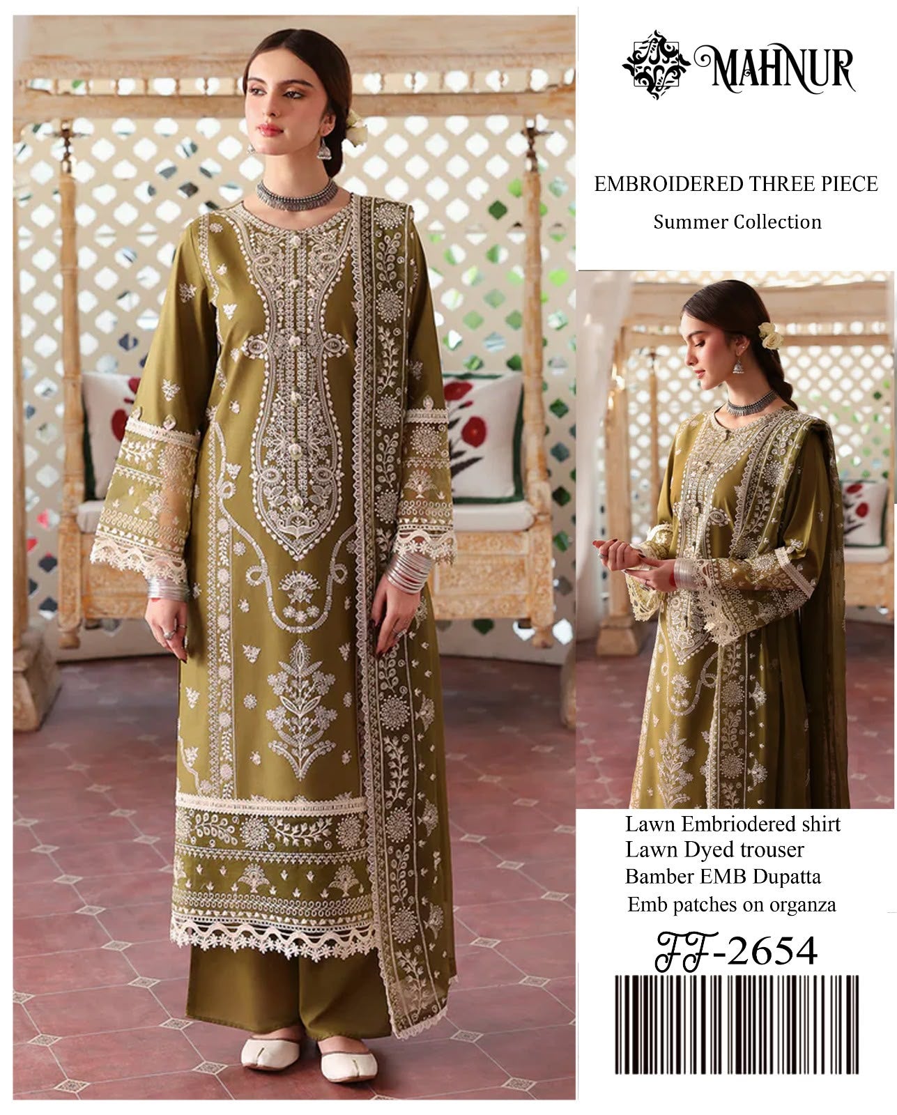Mahnur -Unstitched 3-Piece Suit