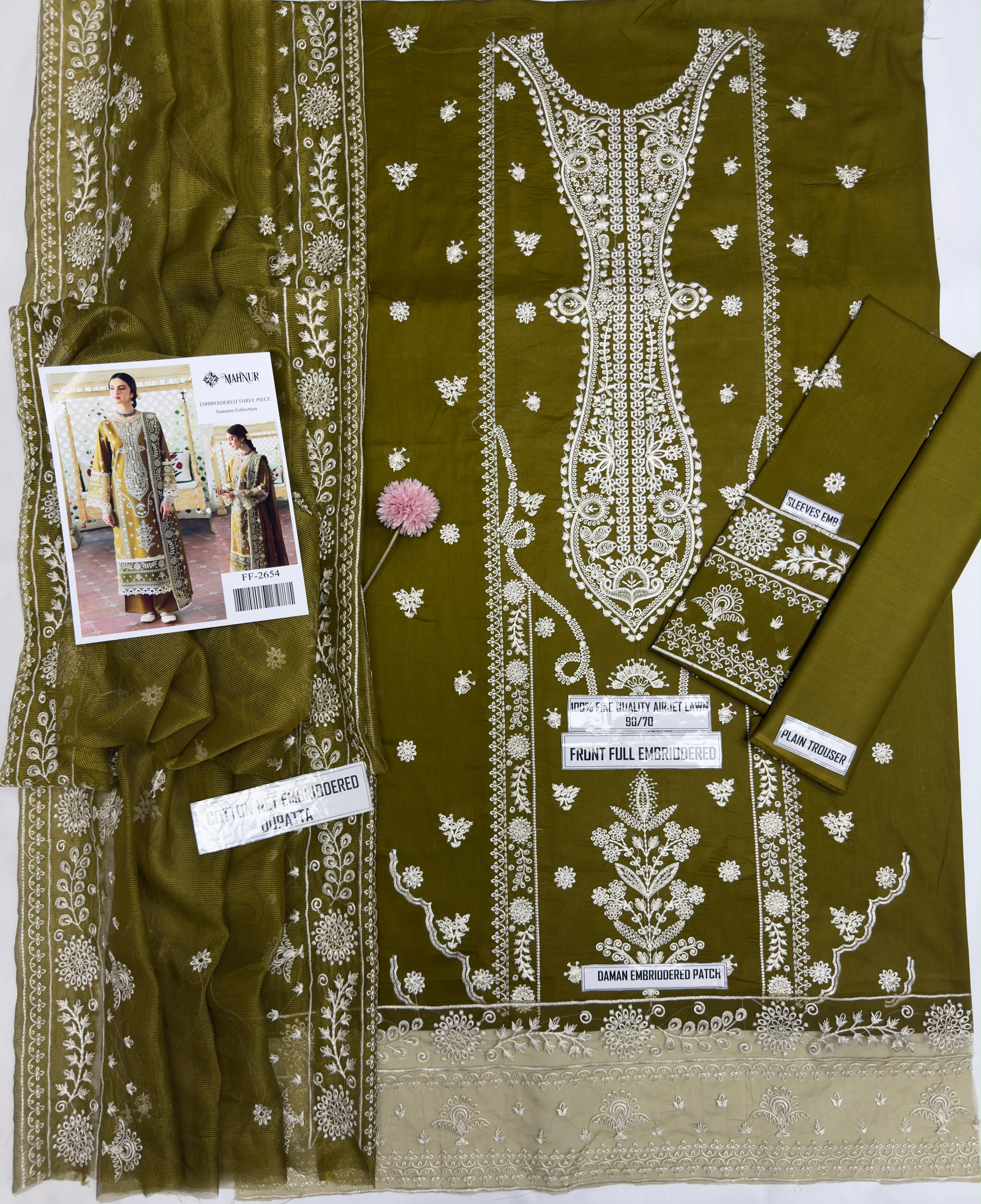 Mahnur -Unstitched 3-Piece Suit