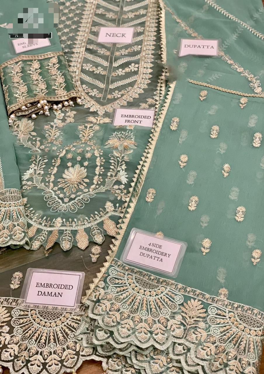 Afrozeh SHENHAI – Chiffon Unstitched 3-Piece Suit