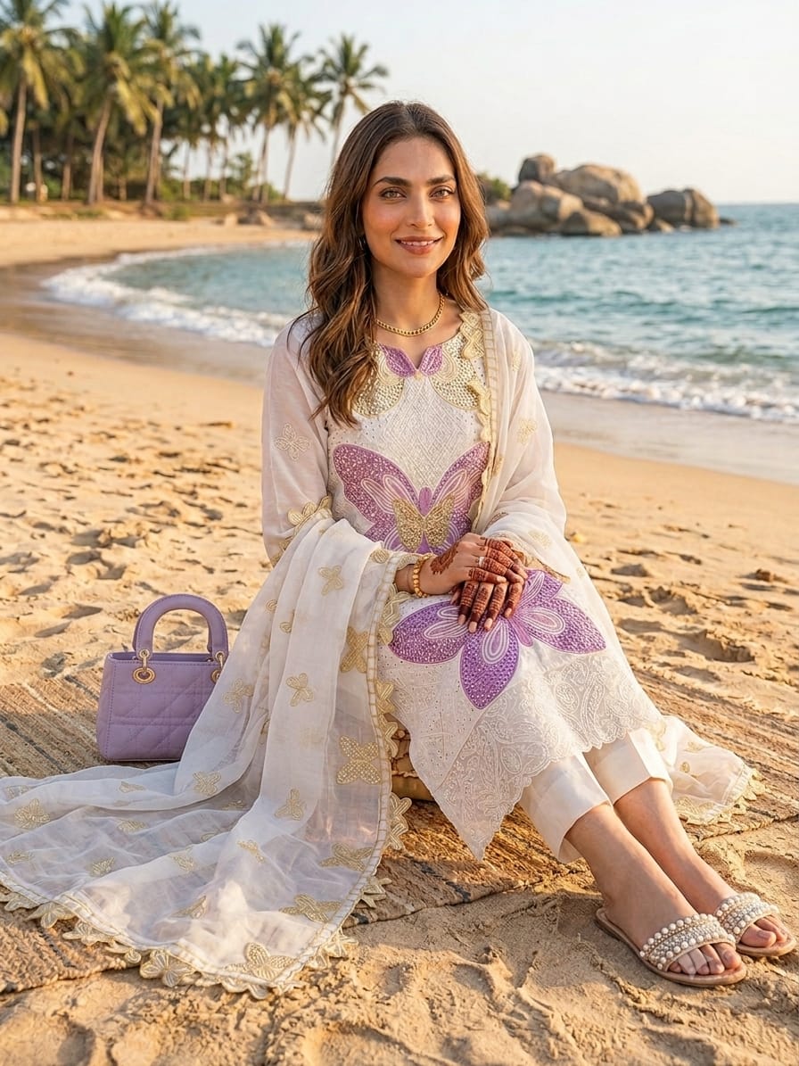 Maria B -Chikankari Embroidered 3 PIECE Lawn