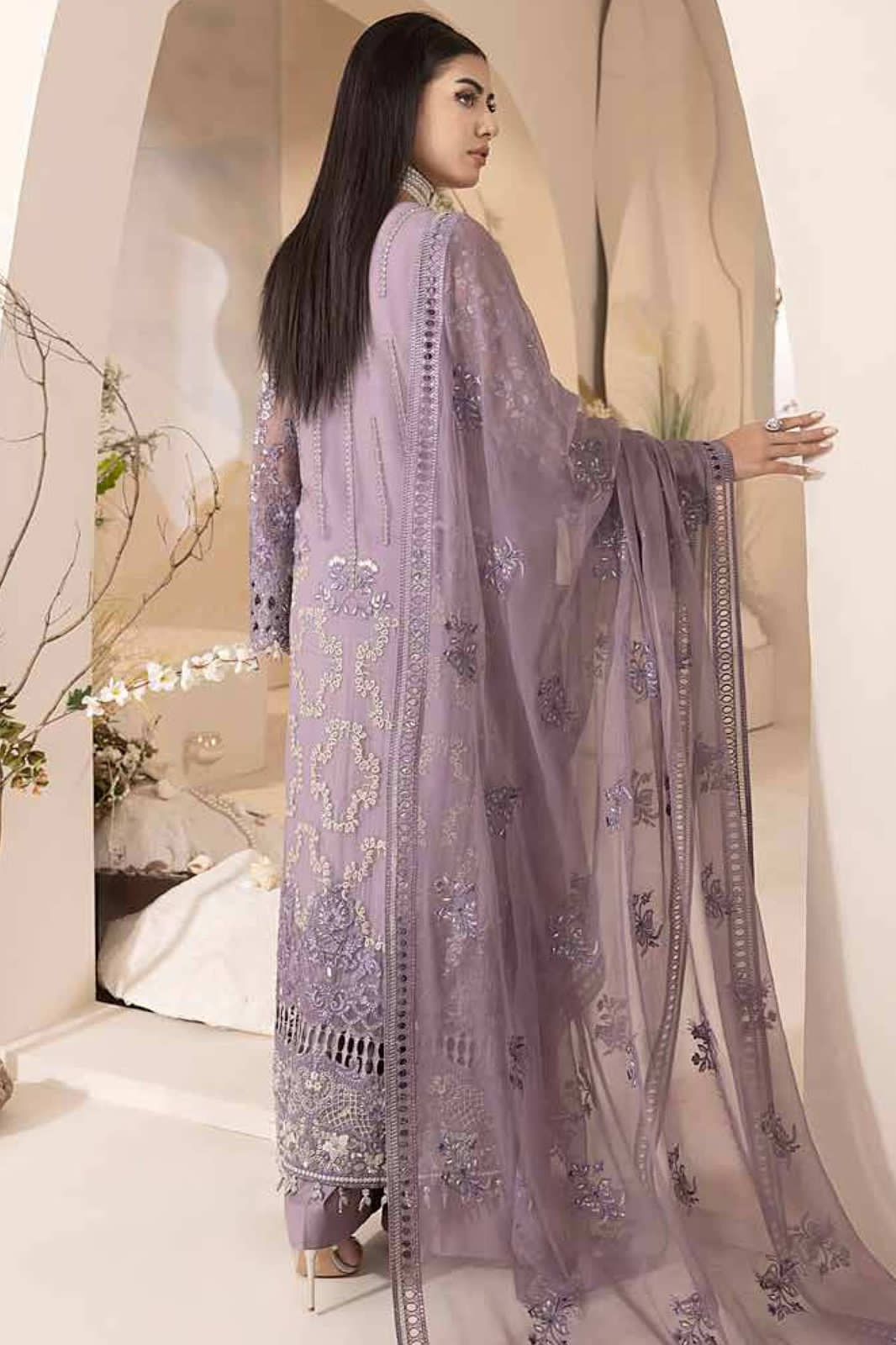 LAVISH-CHIFFON Suit With SILK Trouser