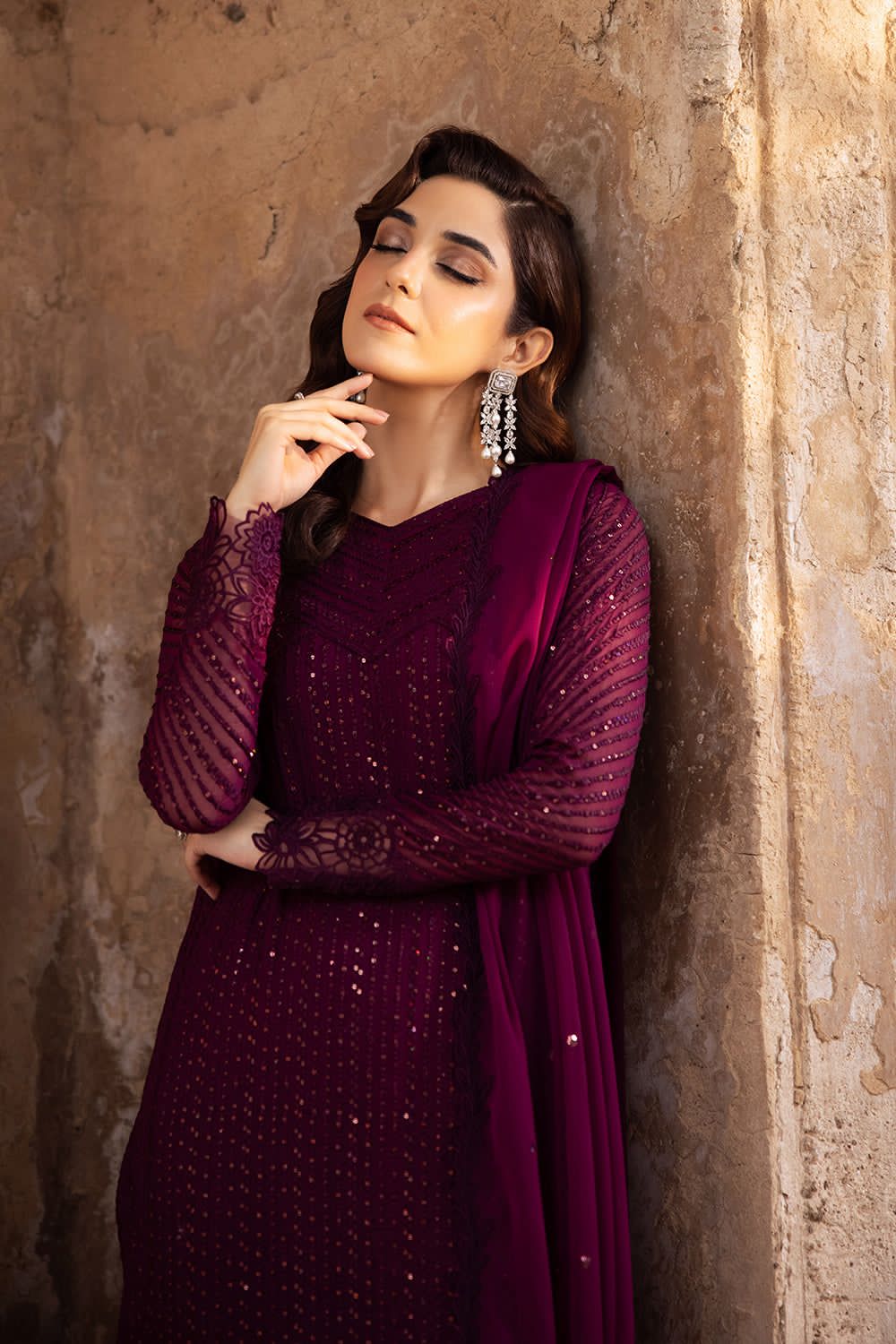 Azure-Unstitched 03 piece suit