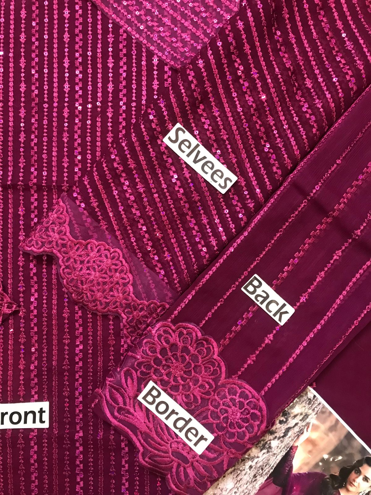 Azure-Unstitched 03 piece suit