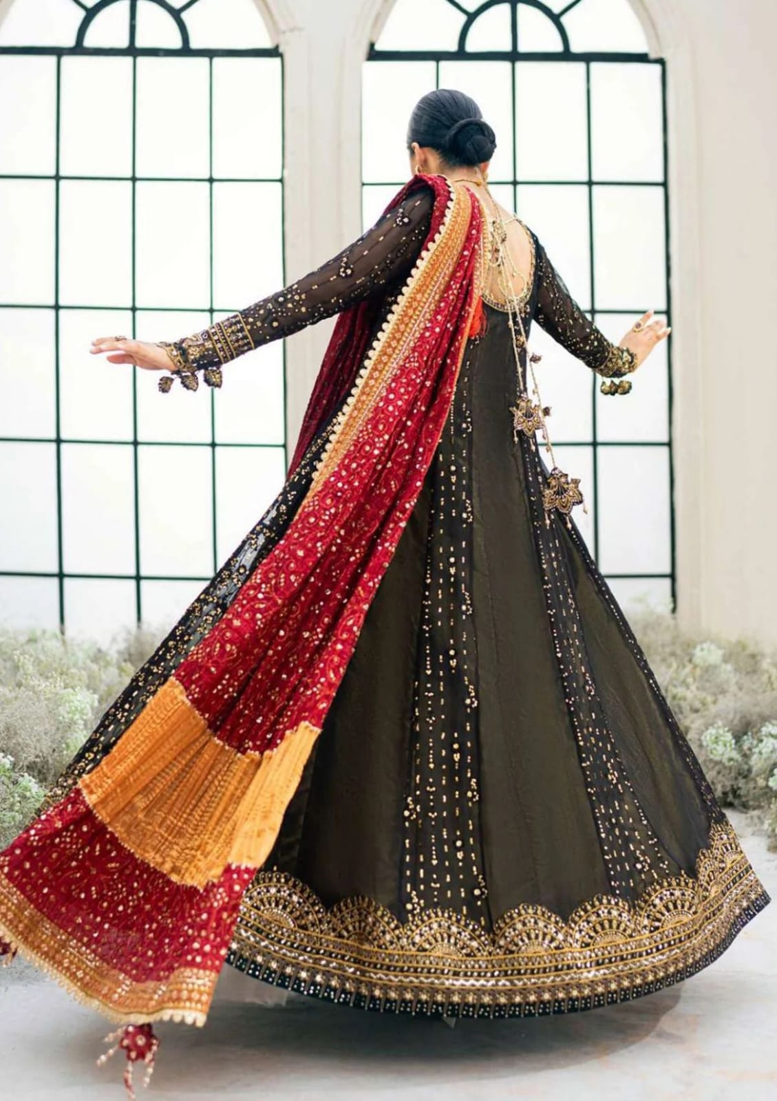 AIK ATELIER-CHIFFON Frok With SATIN SILK Trouser