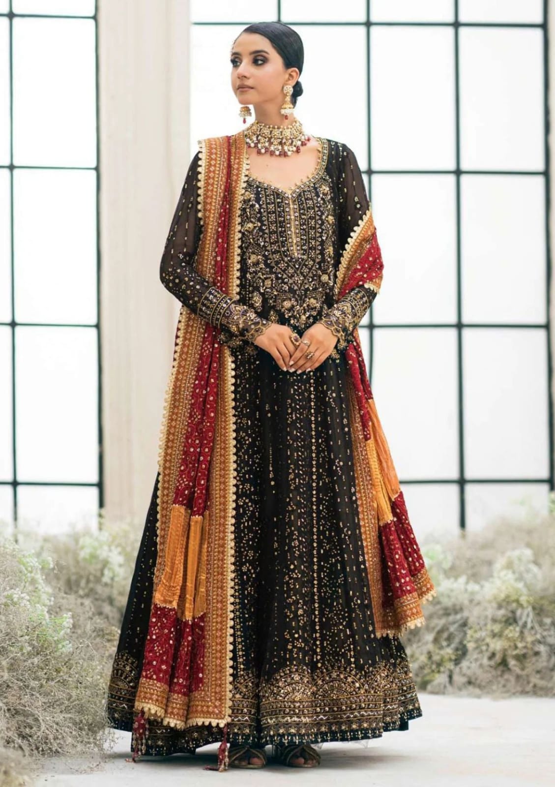 AIK ATELIER-CHIFFON Frok With SATIN SILK Trouser