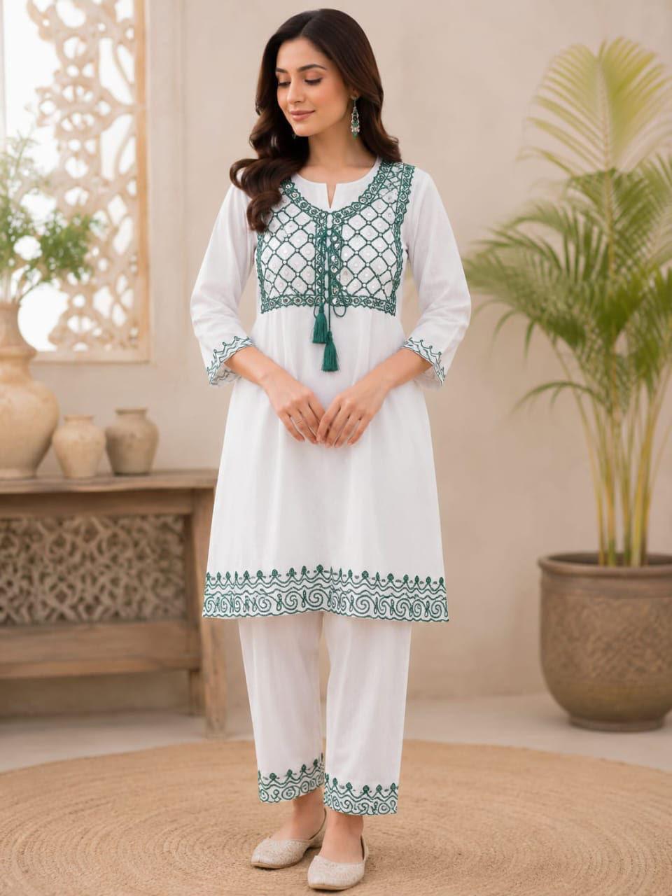 14 August 2 PC STITCHED EMBROIDERY NATIONAL DRESS