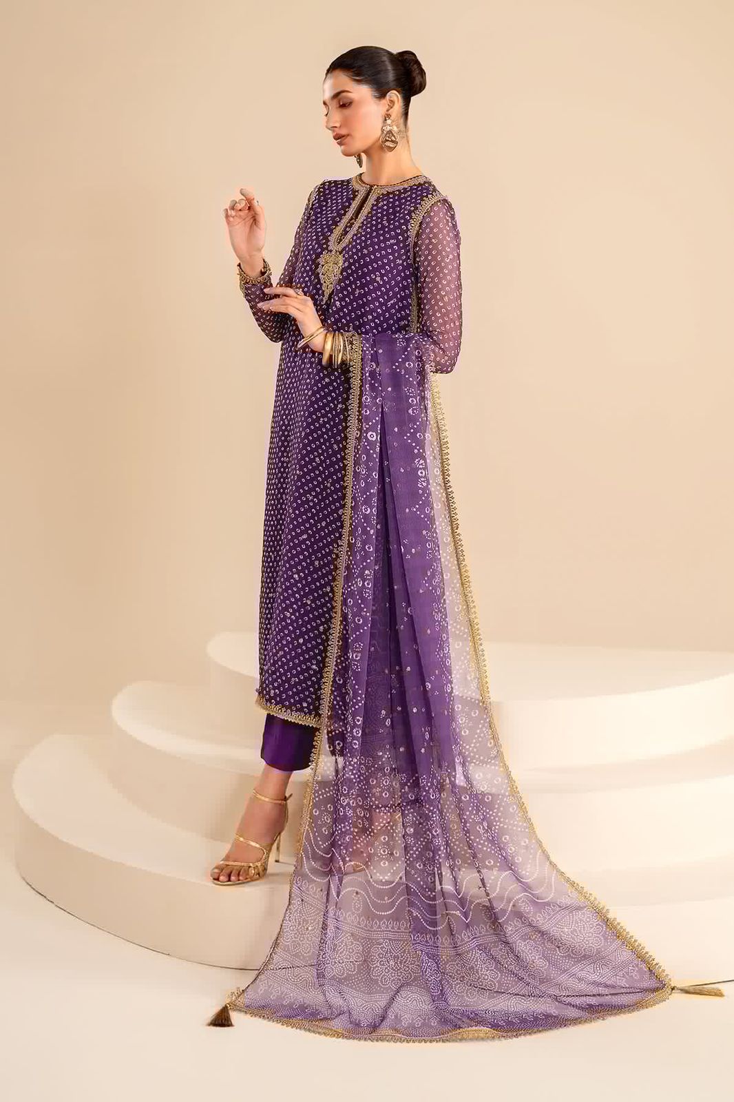 BAROOQUE-Embroidered Chiffon
