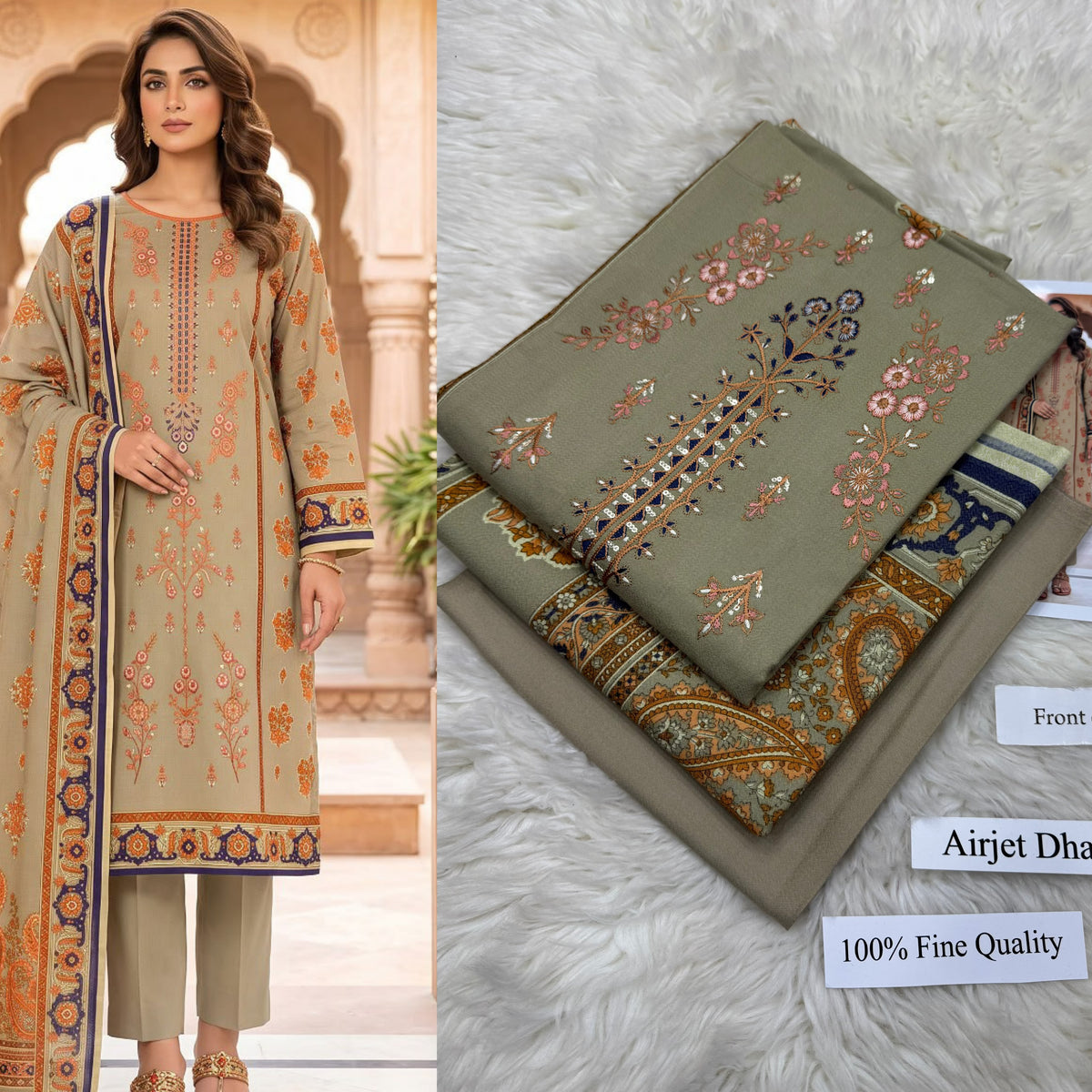 Dhanak with Dhanak Dupatta 3 Piece suit