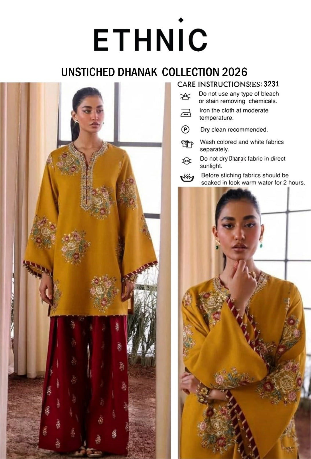 ETHNIC- DHANAK EMBROIDERED 2PC