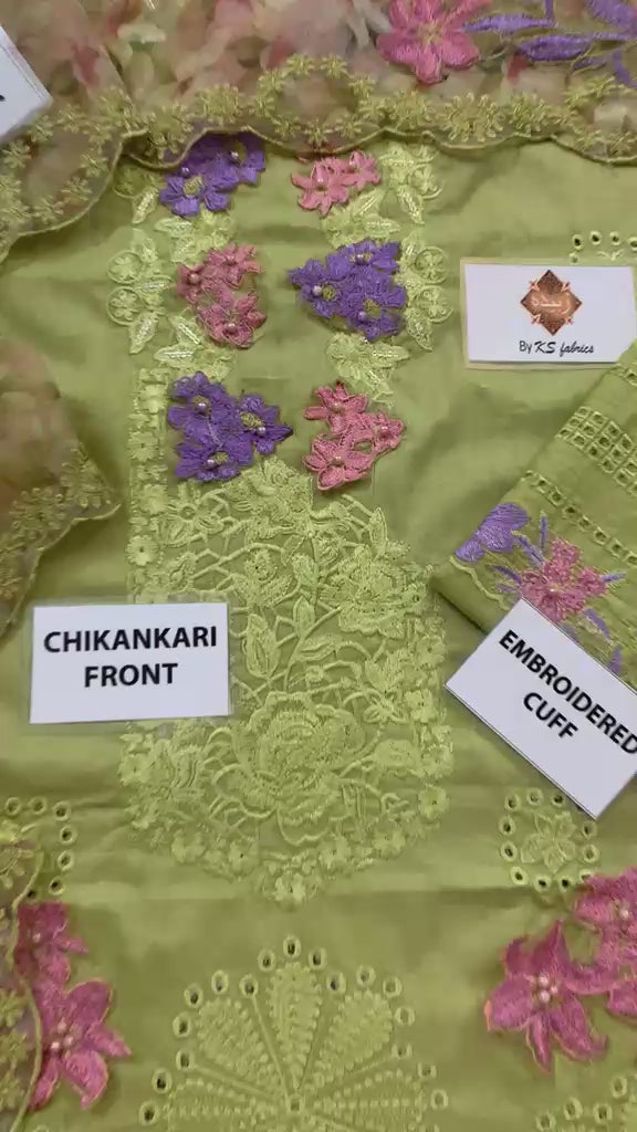 ELAF – Chikankari Unstitched 3-Piece Suit