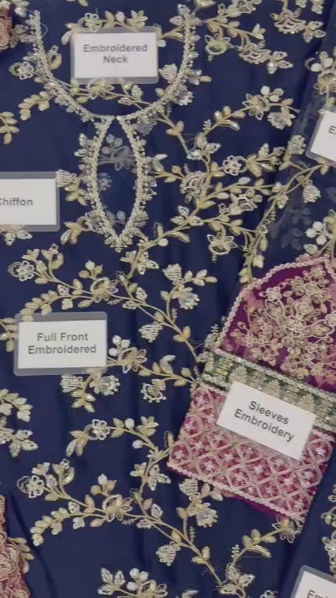 ZAINAB CHOTTANI –  chiffon 3pc suit
