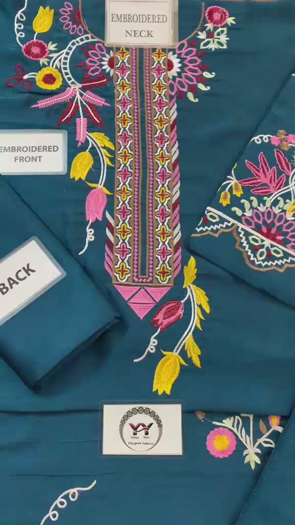 ETHNIC- 2PC UNSTITCHED SILK KAFTAN